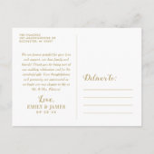 Liefde en Bedankt Gouden Bruiloft Foto Dank U Briefkaart (Achterkant)