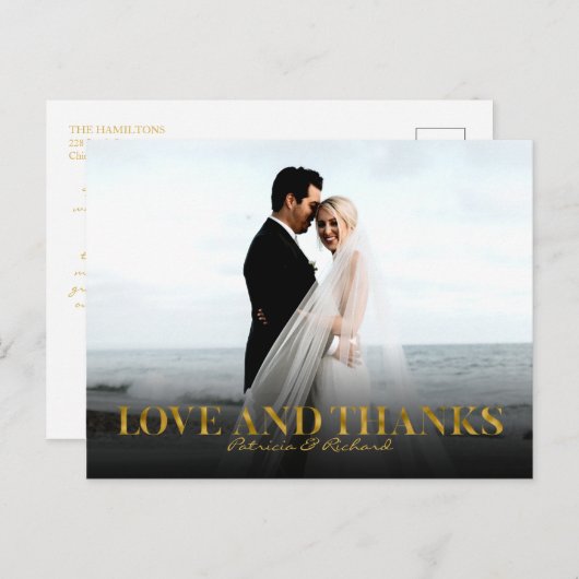 Liefde en Bedankt gouden olievlek Dank je voor Briefkaart (Voorkant / Achterkant)