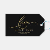 Liefde en Bedankt Goudfolie Bruiloft Favor Labels Cadeaulabel (Voorkant (Horizontaal))