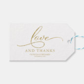 Liefde en Bedankt Goudfolie Bruiloft Favor Labels Cadeaulabel (Voorkant (Horizontaal))