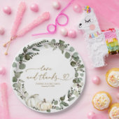 Liefde en Bedankt groen pompoen bruiloft Papieren Bordje (Feest)