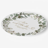 Liefde en Bedankt groen pompoen bruiloft Papieren Bordje (Gekanteld)