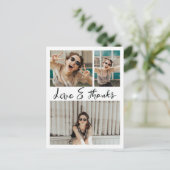 Liefde en Bedankt Handgeschreven Drie Afstuderen f Briefkaart (Staand voorkant)