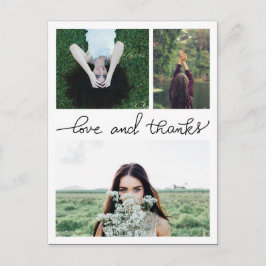 Liefde en Bedankt Handgeschreven Drie Afstuderen f Briefkaart