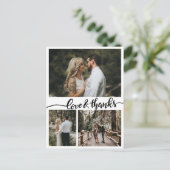 Liefde en Bedankt Handgeschreven paar bruiloft fot Briefkaart (Staand voorkant)