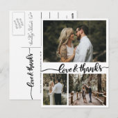 Liefde en Bedankt Handgeschreven paar bruiloft fot Briefkaart (Voorkant / Achterkant)