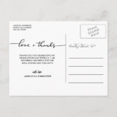 Liefde en Bedankt Handgeschreven Schattige Hart Af Briefkaart (Achterkant)