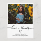 Liefde en Bedankt Handgeschreven Schattige Hart Af Briefkaart (Voorkant)