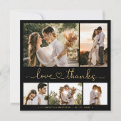 Liefde en Bedankt Hart Black Gold Collage Wedding (Voorkant)