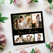 Liefde en Bedankt Hart Black Gold Collage Wedding
