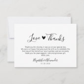 Liefde en Bedankt Hart Kalligrafie Script Bruiloft (Voorkant)