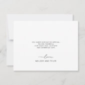 Liefde en Bedankt Hart Script Bruiloft Fotokaart Kaart (Achterkant)