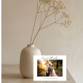 Liefde en Bedankt Hart Script Bruiloft Fotokaart Kaart