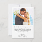 Liefde en Bedankt Hart Script Foto Bruiloft (Achterkant)