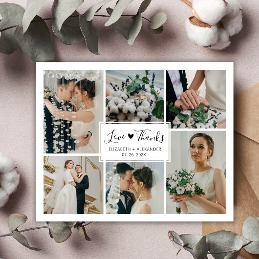 Liefde en Bedankt Hart Simple Weddenschap Foto Col