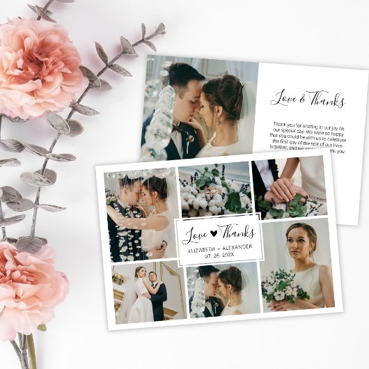 Liefde en Bedankt Hart Simple Weddenschap Foto Col