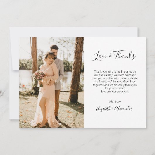 Liefde en Bedankt Hart Weddenschap Foto Collage Da (Achterkant)