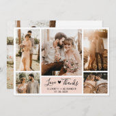 Liefde en Bedankt Hart Weddenschap Foto Collage Da (Voorkant / Achterkant)
