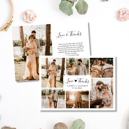 Liefde en Bedankt Hart Wedding 6 Foto Collage