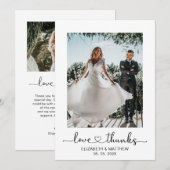 Liefde en Bedankt Heart Script 2 Fotobruiloft (Voorkant / Achterkant)