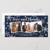 Liefde en Bedankt Holiday Wedding Dank jullie mari Feestdagenkaart (Voorkant / Achterkant)