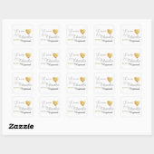 liefde en bedankt . huwelijk vierkante sticker (Vel)