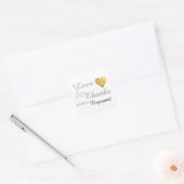 liefde en bedankt . huwelijk vierkante sticker (Envelop)