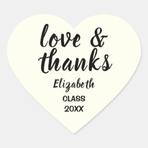Liefde en Bedankt Ivoor Afstuderen Hart Sticker