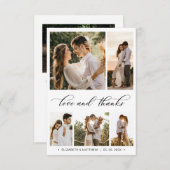 Liefde en Bedankt Kalligrafie Foto Collage Bruilof (Voorkant / Achterkant)