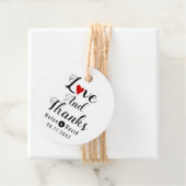 Liefde en Bedankt kalligrafie rood hart bruiloft Bedankjes Labels (In situ)