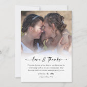 Liefde en bedankt kalligrafie script foto bruiloft (Voorkant)