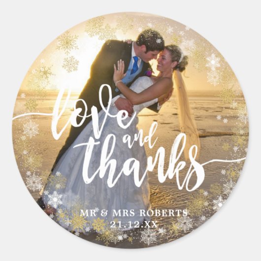 Liefde en bedankt Kerstvakantie foto sticker (Voorkant)