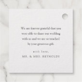 Liefde en bedankt koppels bedanken jullie bruiloft bedankjes labels (Achterkant)