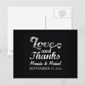 LIEFDE EN BEDANKT Krijtbord GUNST Briefkaart (Voorkant / Achterkant)