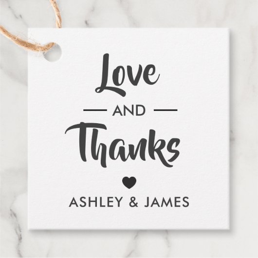 Liefde en Bedankt Label, Huwelijkscadeau Label, Kr Bedankjes Labels (Voorkant)