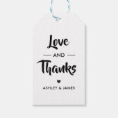 Liefde en Bedankt Label, Huwelijkscadeau Label, Kr Cadeaulabel (Voorkant)