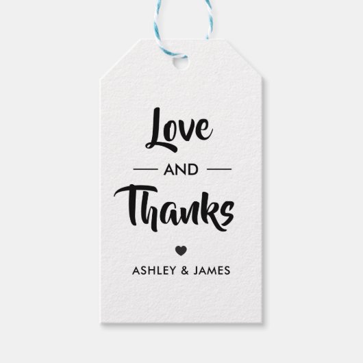 Liefde en Bedankt Label, Huwelijkscadeau Label, Kr Cadeaulabel (Voorkant)