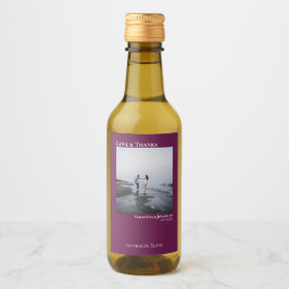 Liefde en Bedankt Magenta of Berry Wedding Photo M Wijn Etiket