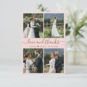 Liefde en Bedankt Manuscript Blush Photo Collage W (Staand voorkant)