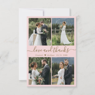 Liefde en Bedankt Manuscript Blush Photo Collage W