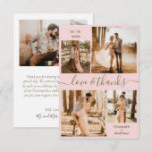 Liefde en Bedankt Manuscript Roze Gold Collage Wed (Voorkant / Achterkant)