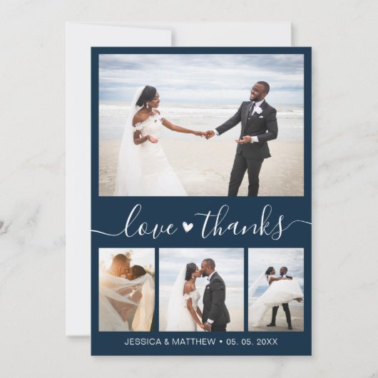 Liefde en Bedankt marinescheepsfoto's Collage Wedd (Voorkant)