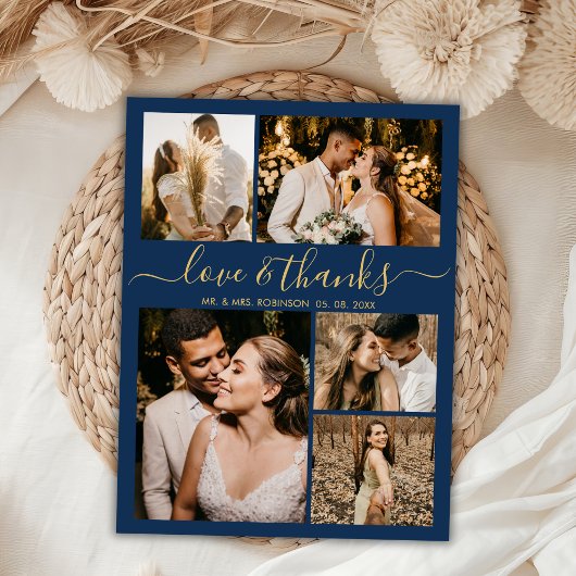 Liefde en Bedankt marinescheepsfoto's Collage Wedd