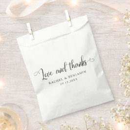 Liefde en bedankt Minimale bruiloft Eenvoudig Bedankzakje