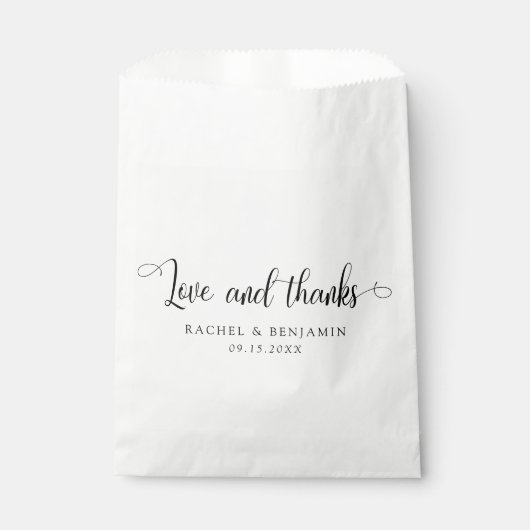 Liefde en bedankt Minimale bruiloft Eenvoudig Bedankzakje (Voorkant)