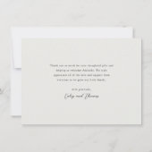 Liefde en Bedankt Minimale Foto Baby (Achterkant)