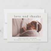Liefde en Bedankt Minimale Foto Baby (Voorkant)