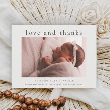 Liefde en Bedankt Minimale Foto Baby