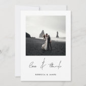 Liefde en Bedankt Minimale kalligrafie Foto bruilo (Voorkant)