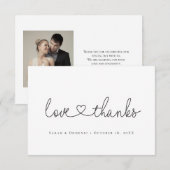 Liefde en Bedankt Minimale script hart foto klein (Voorkant / Achterkant)